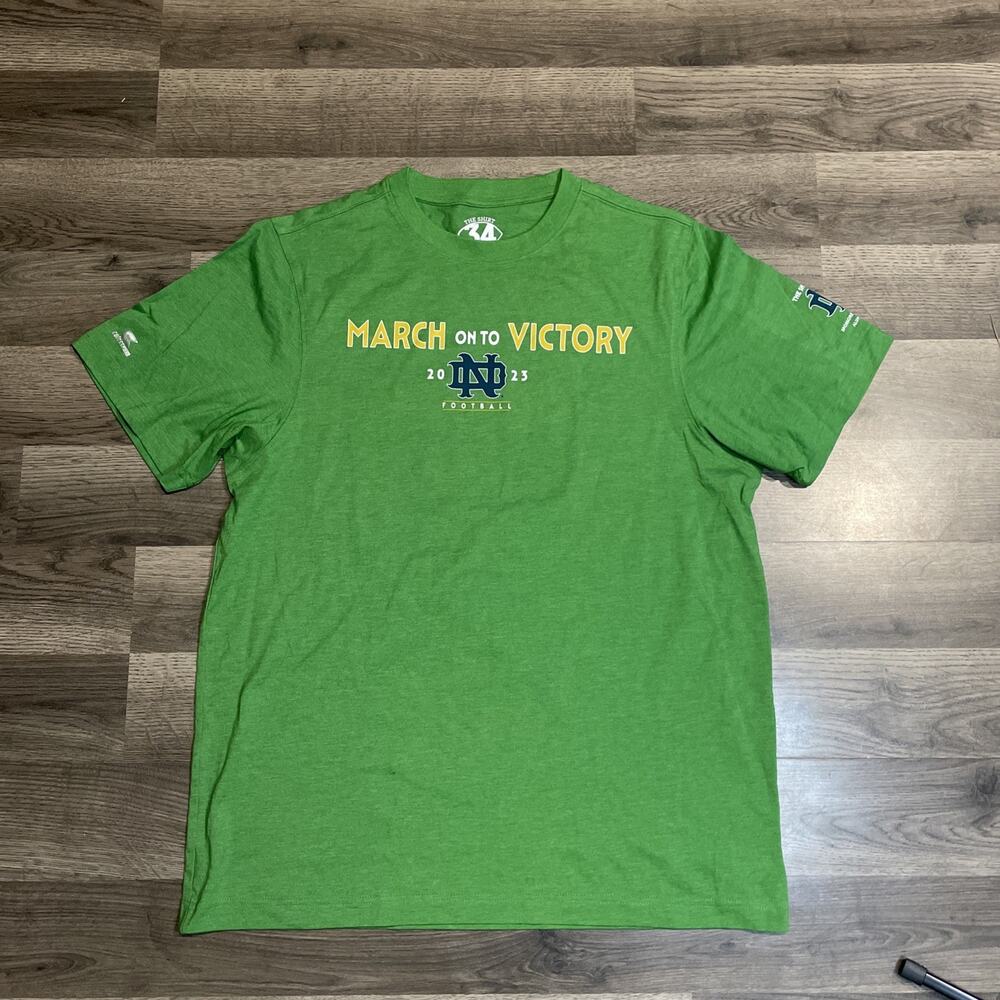 March on to Victory Notre Dame Football 2023 Men's Large T-Shirt
